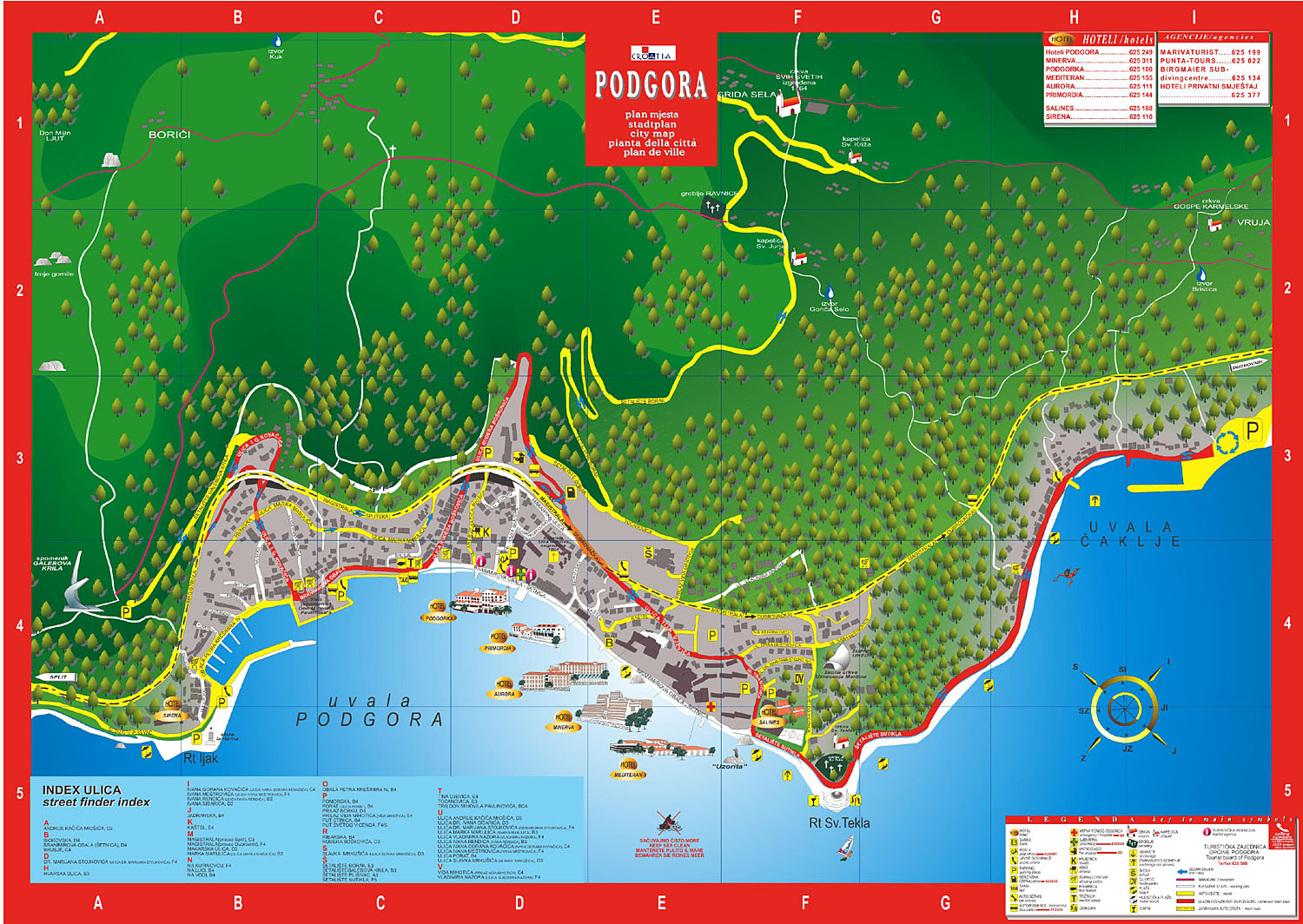 karta makarske rivijere Podgora Map | Croatia map | Croatia Accommodation karta makarske rivijere